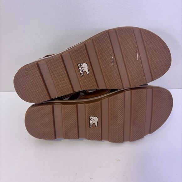 Sorel Women's Tan Leather Cutout Side Lace Up Sandals Size 7.5 - Picture 7 of 8